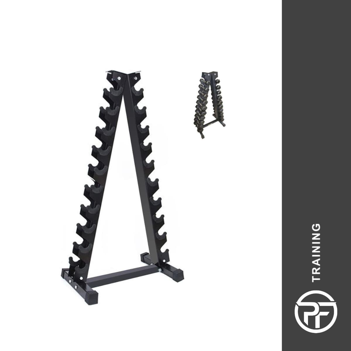 Mancuernero Vertical para 10 Pares – Organización Profesional para tu Gimnasio