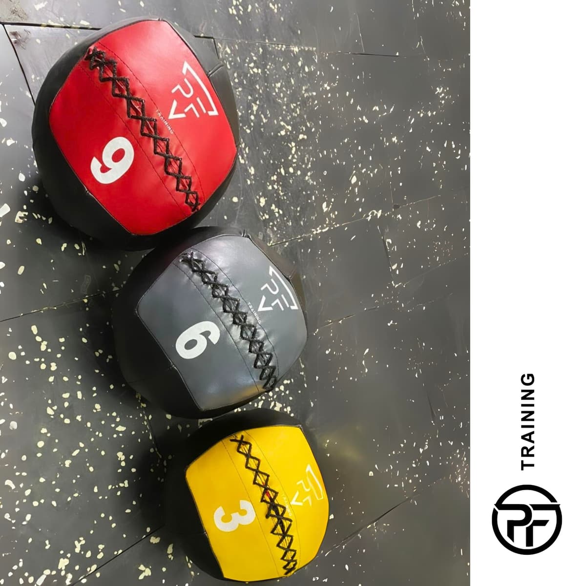 Combos PF N° 2 Medicine Ball Premiun en 3 kg, 6 kg,9kg y 12 kg -( 4 unidades total 30kg)